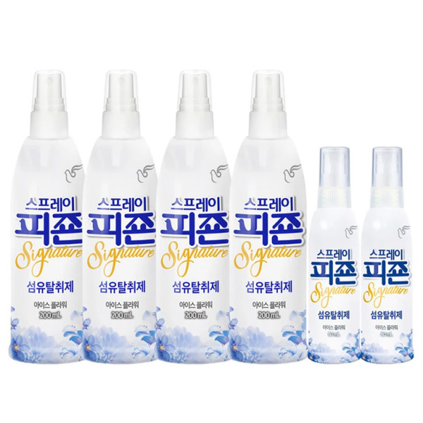 피죤 리치퍼퓸 섬유탈취제 80ml x 2 + 200ml x 4 - 아이스플라워