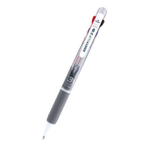 마이펜 세이프티클립 3색 볼펜 0.7mm 그레이 1EA