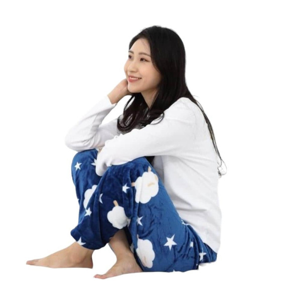 여성용 극세사 수면바지 스타네이비