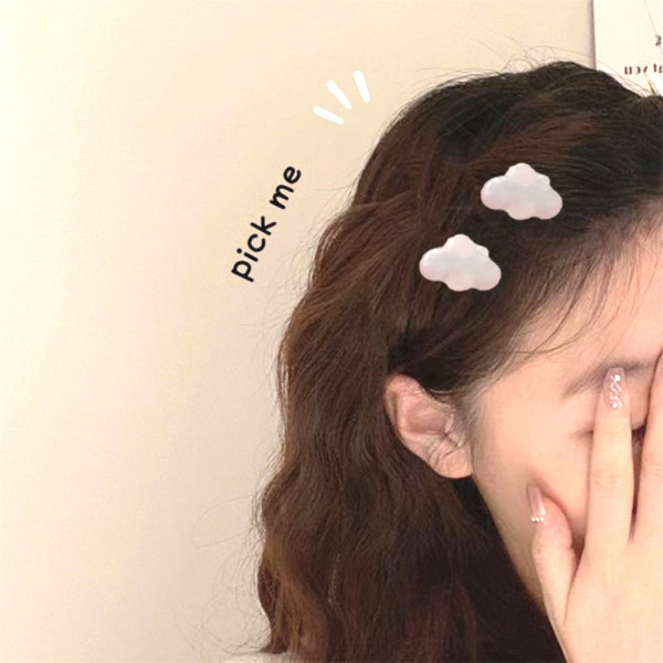 클라우드 구름 앞머리 헤어 집게핀