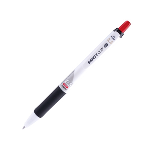마이펜)세이프티클립 볼펜(0.5mm/적)-다스(12개입)