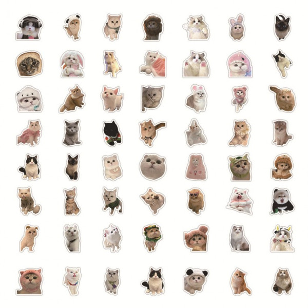 귀여운 고양이 리무버블 스티커 56pcs 가방 꾸미기 S2104