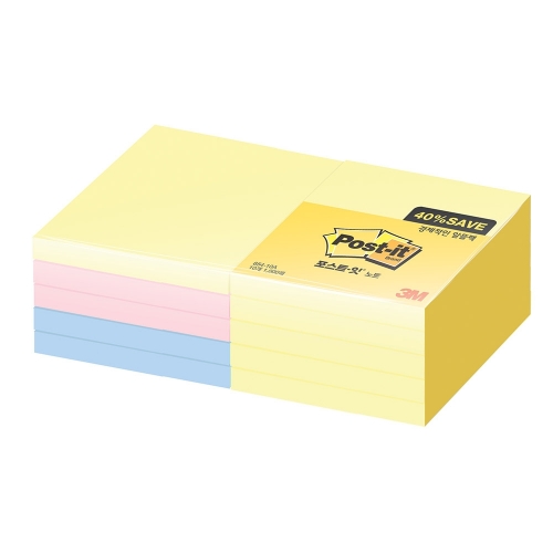 3M 포스트잇 알뜰팩654 10A W18000 세이빙팩 76 76