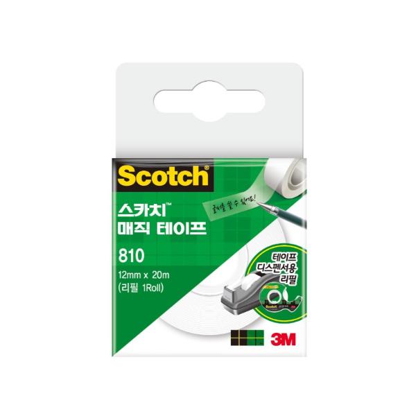 3M 매직테이프 리필 810R 12mmX20m(3인치 리필 1개입)