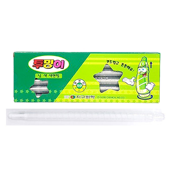 지구 투명이 색연필 낱색 채점펜 색칠펜(흰색 12자루)