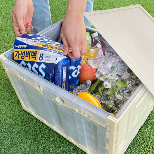 폴딩박스 캠핑트렁크 63L 덮개 방수팩