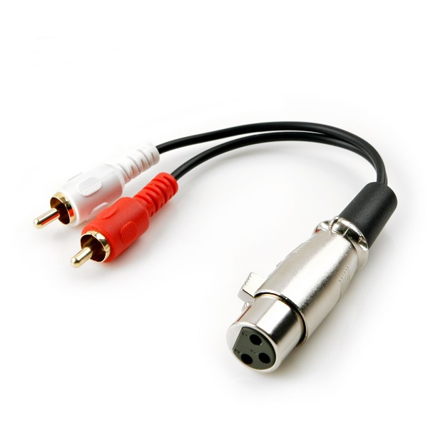 XLR 캐논 F RCA 2선 Y형 케이블 15cm