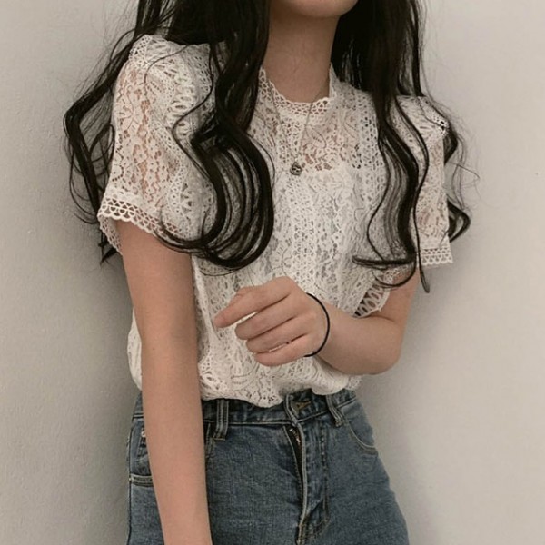 시스루블라우스 레이어드블라우스 여성블라우스 블라우스패션 여성티셔츠