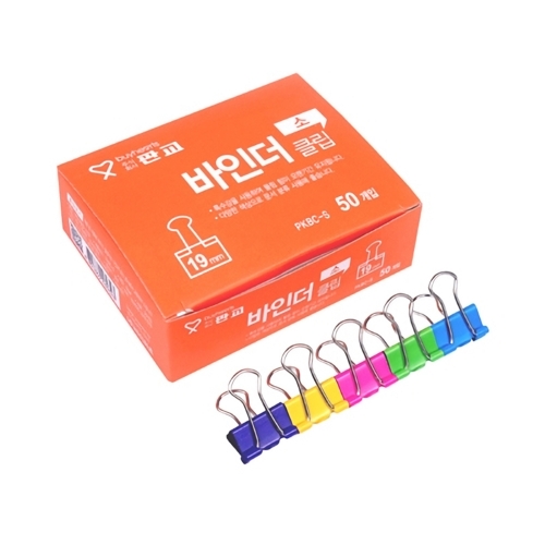 바이하츠 칼라 바인더클립슈파크립 소 PKBC S 더블크립 19MM 50개입 박스