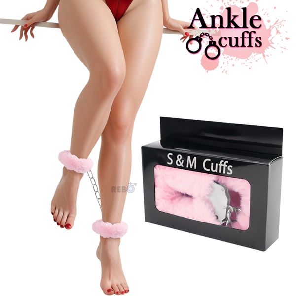누아르 털족갑 핑크 sm용품 본디지 페티쉬 앵클커프 발결박 BDSM 성인용품