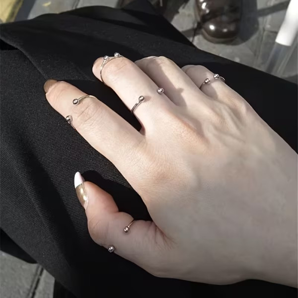 피어싱 레이어드 반지 오픈링 애끼 엄지 검지 여성 여자 오픈 우정 커플 반지 가드링