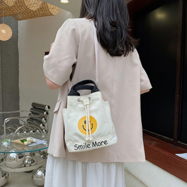 복조리 스마일 포인트 에코백 블랙