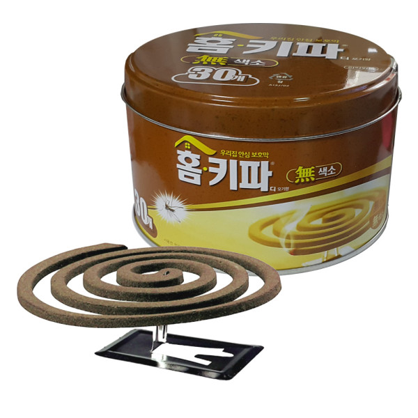 무색 황색 홈키파 모기향 30개 받침대3개