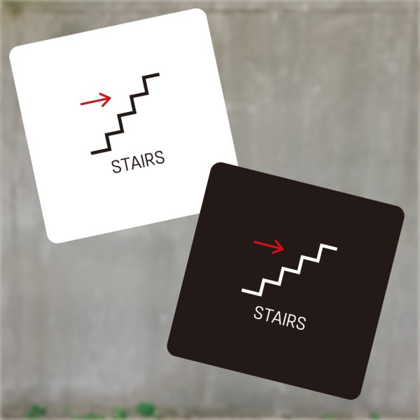 STAIRS 부착형 정사각 소형안내판 13x13cm 블랙