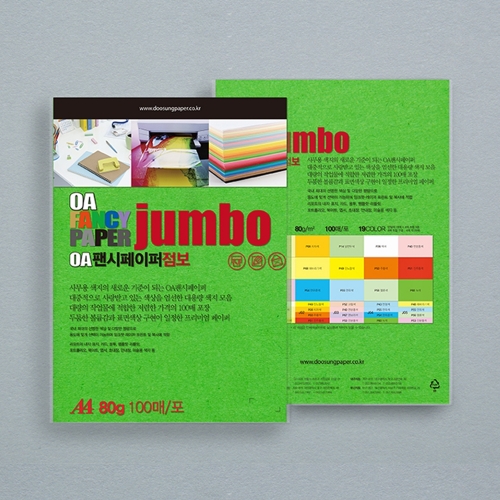 두성 점보OA팬시페이퍼 A4 100매 P60 녹색 80g