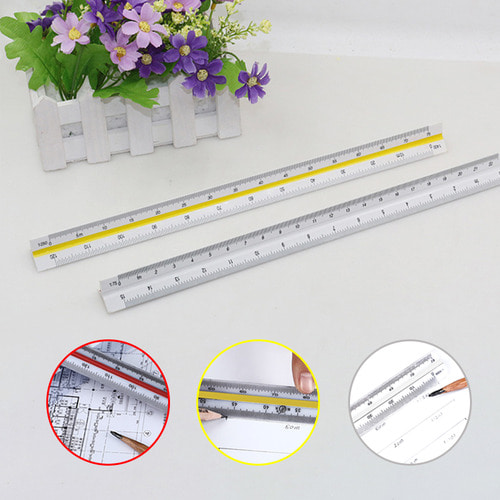 저배율 제도 도면 삼각 스케일 자 30cm DD-10737