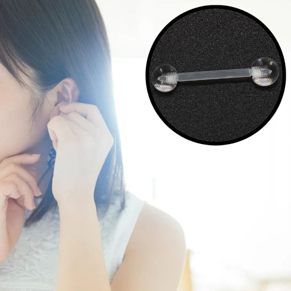 귀막힘 방지 살튀 투명 피어싱 귀 아크릴 볼 남자 플라스틱 연골 얇은 귓볼 코 인터널
