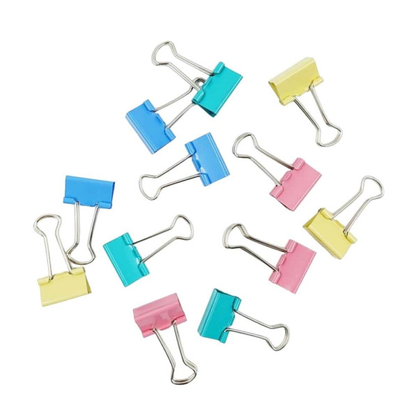 파스텔 서류 집게 클립 19mm 12P