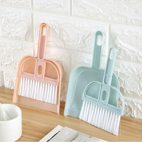 2 Colors 휴대용 미니 빗자루 쓰레기 받이 세트