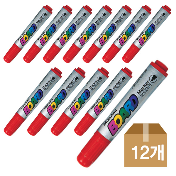 모나미)보드마카(2.0mm/적)-다스(12개입)