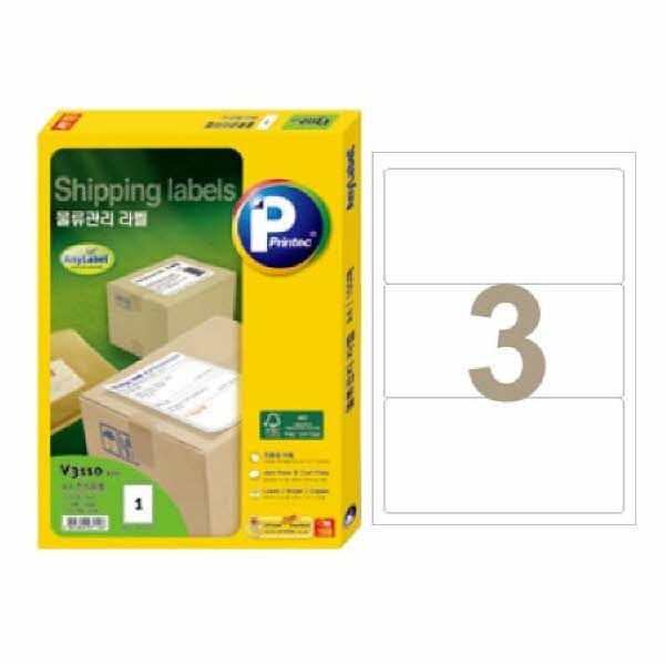 라벨지 물류관리용 V3130 3칸 100매 프린텍