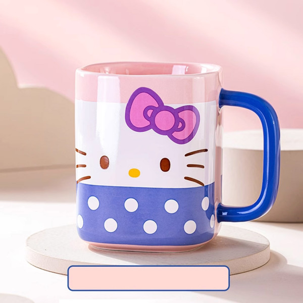 산리오 헬로키티 투톤 사각 머그컵 400ml