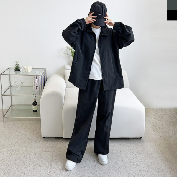 GQQ SF1033W 오버핏 하프넥 집업 바람막이 나일론자켓