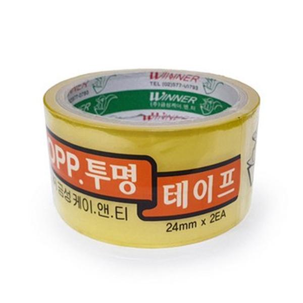 금성 투명 OPP 테이프 24mm x 25M 2개입