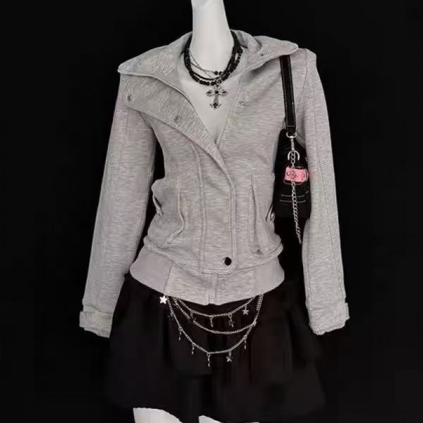 LF23700 봄 가을 간절기 하이넥 집업 일상복 트레이닝복 편한옷 바람막이 점퍼