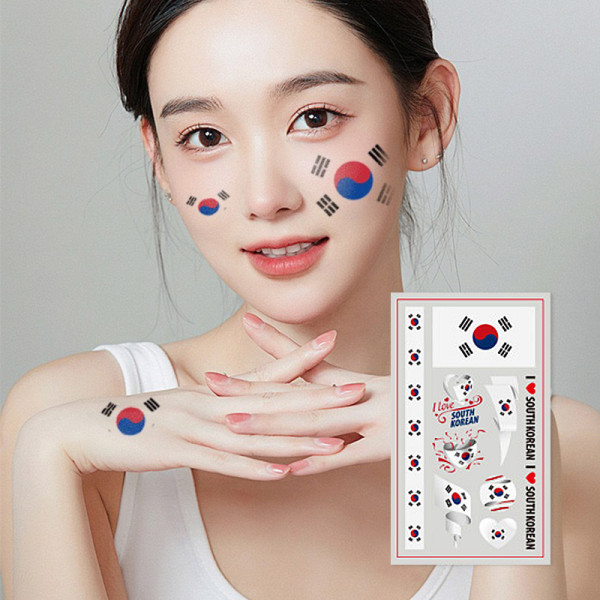 태극마크 레터링 물타투 태극기 타투 스티커 S12822