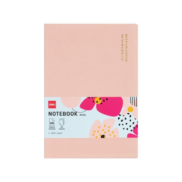 DELI EN135L 칼라 소프트 커버 양장 다이어리 A5 핑크