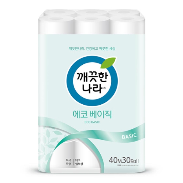 깨끗한나라)에코베이직화장지(40MX30롤)