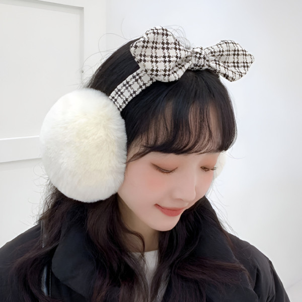 [별별창고]G 포근한 리본 머리띠 귀마개 헤어밴드