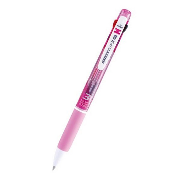 마이펜 세이프티클립 3색 볼펜 0.7mm 핑크 1EA