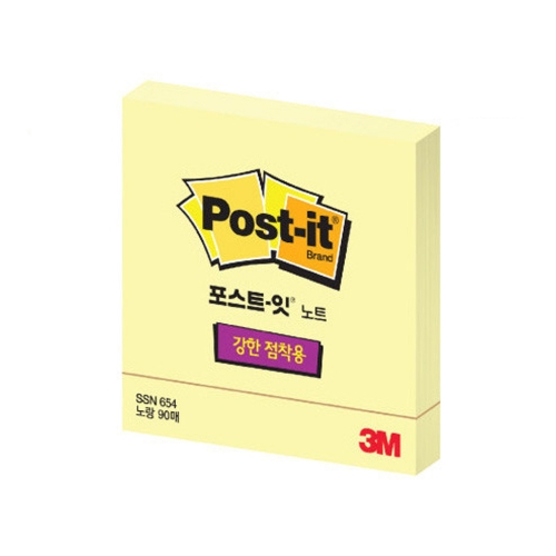 3M 포스트잇 슈퍼스티키 654 SSN 노랑 76 76 90매