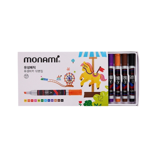 모나미 유성매직 12색 사각닙