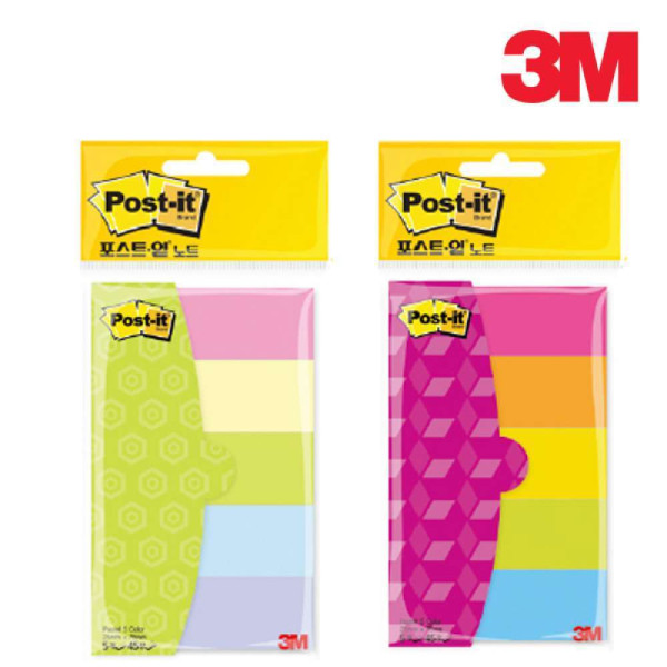3M 포스트잇 수첩식 노트 파스텔 / 형광 파스텔 5색