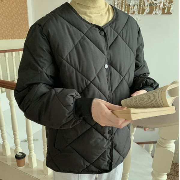 데일리 심플 경량패딩 블랙