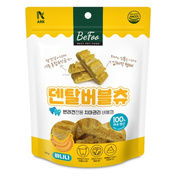 베푸 강아지껌 덴탈 버블츄 96g 바나나