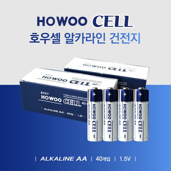 알카라인 건전지(AA 40개입 호우셀)