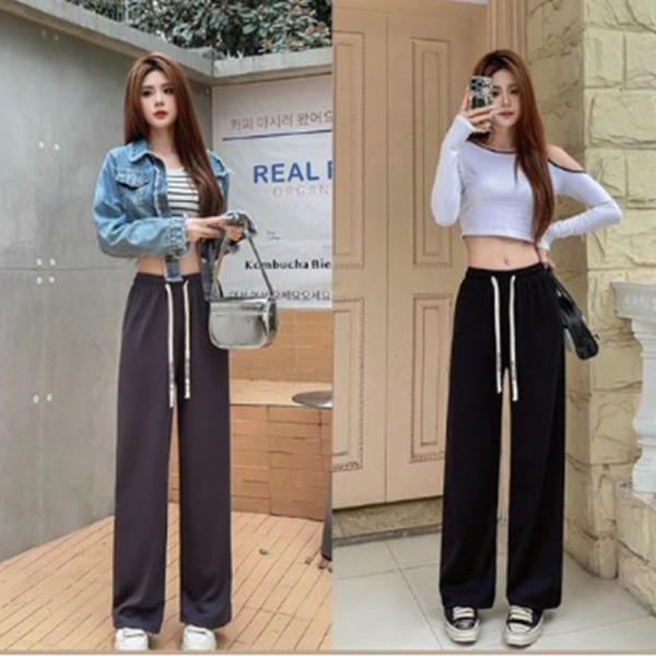 린넨 통바지 고무줄 여성 일자 여름 와이드 팬츠 바지