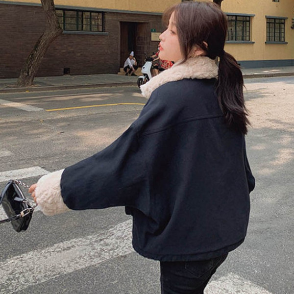 털안감 여자 겨울 퍼 패딩 점퍼 부드러움 포근 소녀스러운 캐주얼 아우터 트렌디