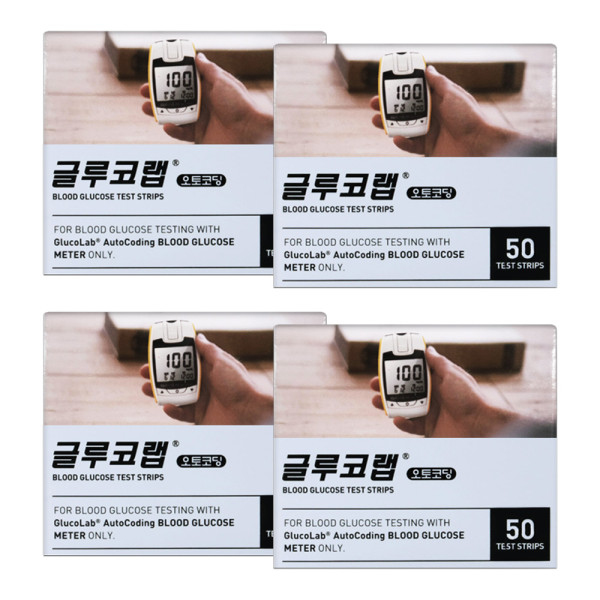 글루코랩 오토코딩 스트립 혈당시험지 4box 200매