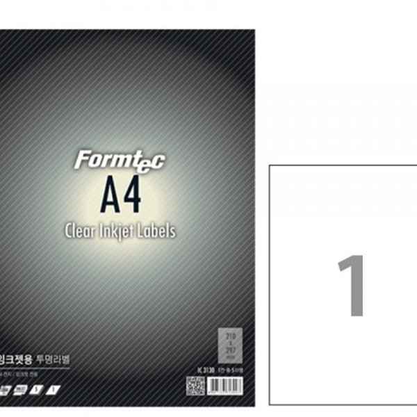 (BE) 폼텍 A4 잉크젯 투명라벨 IC-3130 5매
