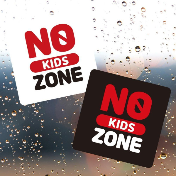 NO KIDS ZONE5 부착형 정사각 소형안내판 13x13cm 디자인문패