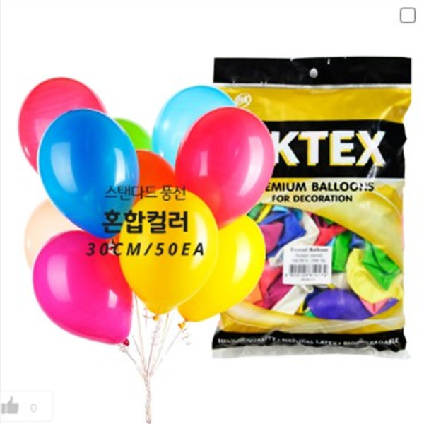 (PC) 30cm 일반 라운드 풍선 (50개입)