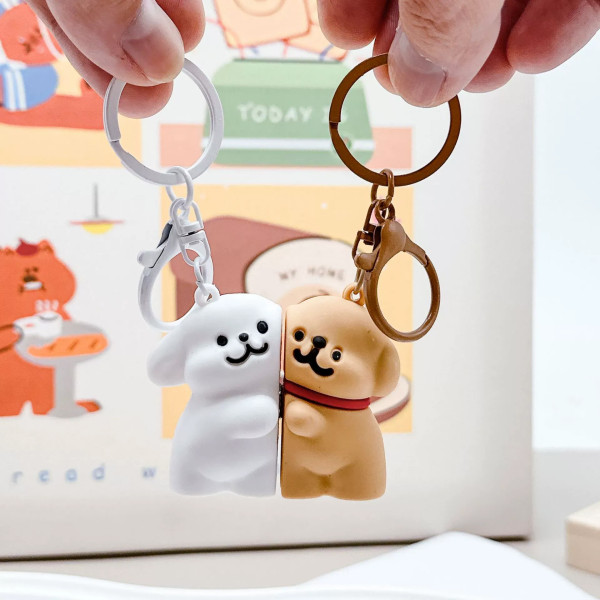 커플 강아지 자석 마그네틱 인형 키링 키홀더 참 백참 장식 열쇠고리 백꾸 가꾸 폰꾸