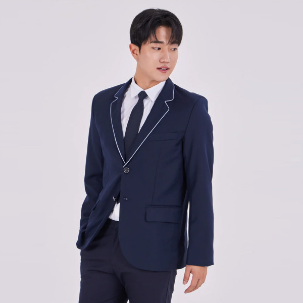 투버튼 화이트라인 남자 자켓 교복 학생복