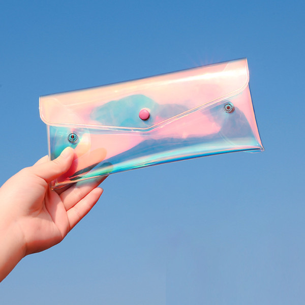파우치 홀로그램 PVC 백 파우치 가방 20x9cm S12077