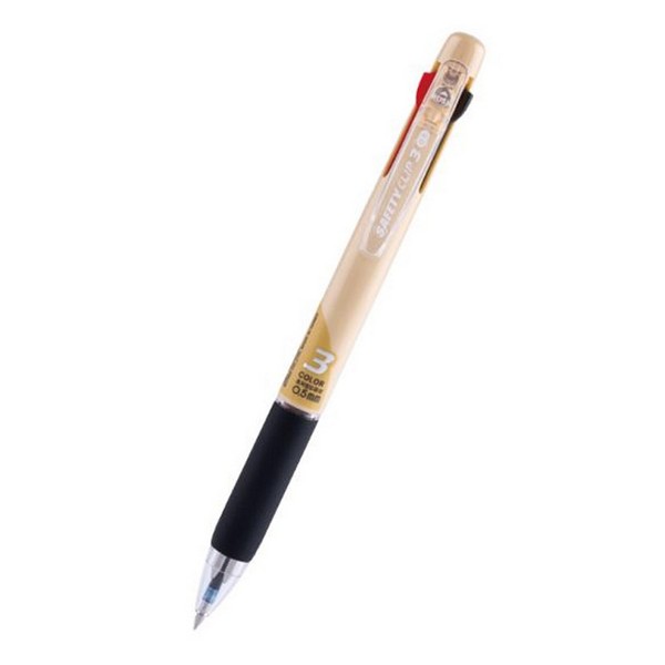 마이펜 세이프티클립 3색 볼펜 0.5mm 베이지 1EA